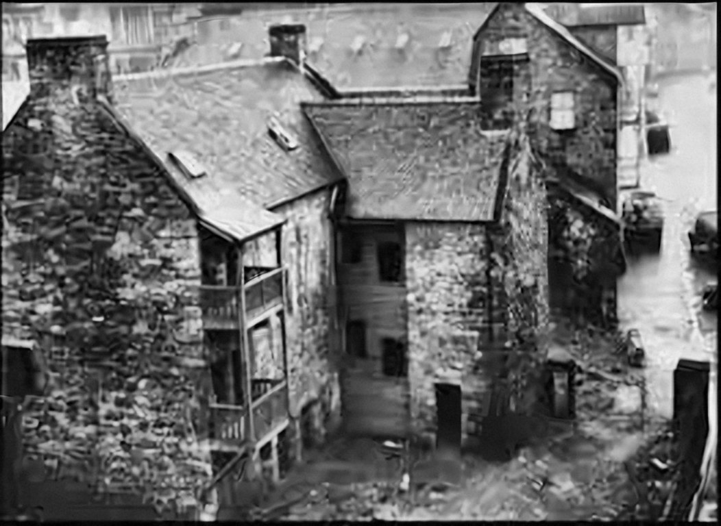 Loudoun Hall seen from above, with its timber gallery